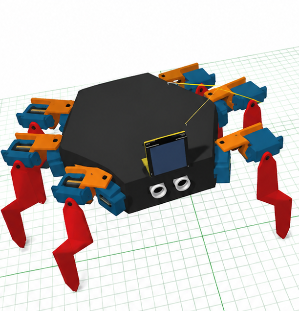 A six-legged spider that walks.